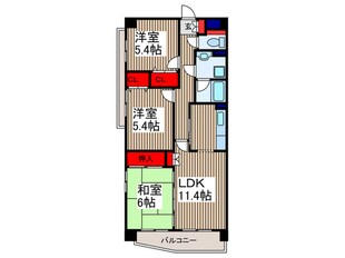 プリムヴェ－ル戸田壱番館の物件間取画像